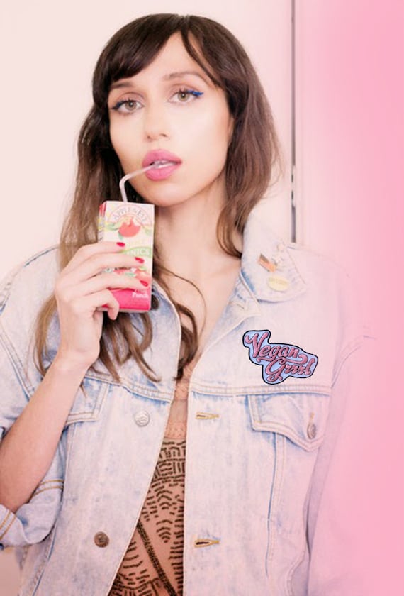 Vegan Grrrl, patch, iron on patch, vegan patch, vegan