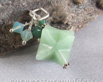 Aventurine Merkaba Merkabah Charm Zipper Pull by Cornerstoregoddess