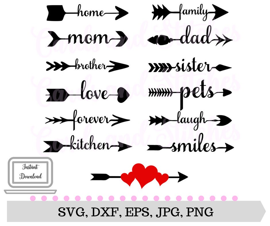 Download Arrow Words SVG Family Words SVG Digital Cutting File