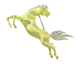 Diamond Horse Brooch
