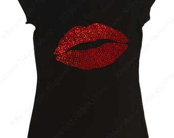 Shirts graphic 40 red for over t lips women boutique