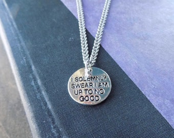 Harry Potter Themed "I Solemnly Swear I Am Up To No Good" Charm Necklace