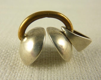 Vintage Sterling and Brass Cymbol Pendant