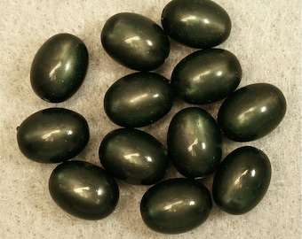 Vintage MOONGLOW Beads JADE Green Oval 12mm pkg8 res446