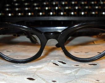 REDUCED Cateye Glasses Black with Rhinestones (arms need replacing) True Vintage