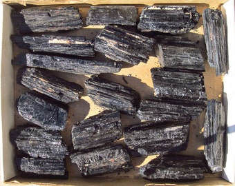 LARGE BLACK TOURMALINE Crystal * 1/4 to 2 Lb. Size / October Birthstone Black Schorl Crystal from Brazil Pegmatites by GeoSpecimens