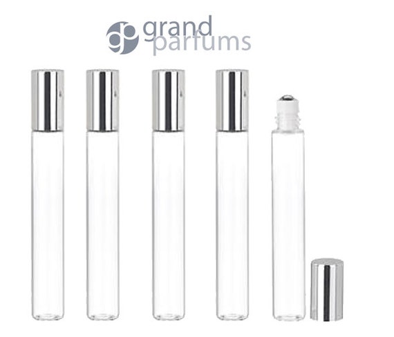 3 LUXURY Long Slim 10ml Clear Glass Roll-on Roller Perfume