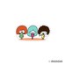 Laughing With Friends Sticker Planner Scrapbook Kawaii Hand Illustrated BFF Best Friends Happy Happiness Smile Drawing Art Character O-29