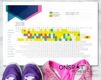 Weight Loss Calendar Sheet, Weight Loss Progress Insert, Fitness Tracker, Healthy Eating Progress Sheet