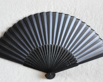 Small 6" Black Gradation Hand Fan -Handheld Folding Fan,boys hand fan,Men hand fan ,folding fan,Japanese hand fan, men hand fan