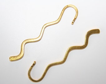 2 PCs. bookmark blanks / metal bookmark / antique gold tone / 80 mm LZ18