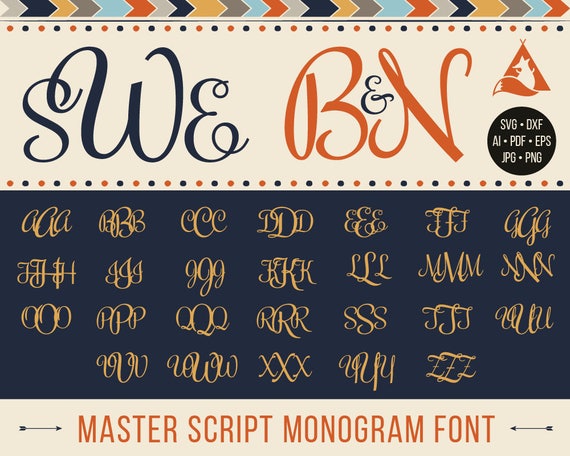 Download Master Script Monogram Font Svg Monogram Initial Svg Circle