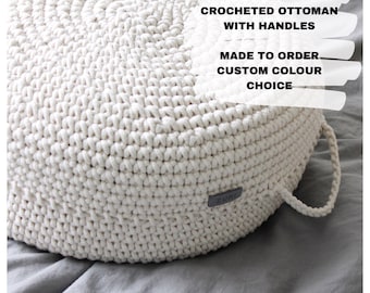 Floor pouf ottoman | crocheted pouf | crochet pouf | nursery decor | crocheted ottoman | nursery pouffe | kids sitting | baby pouffe