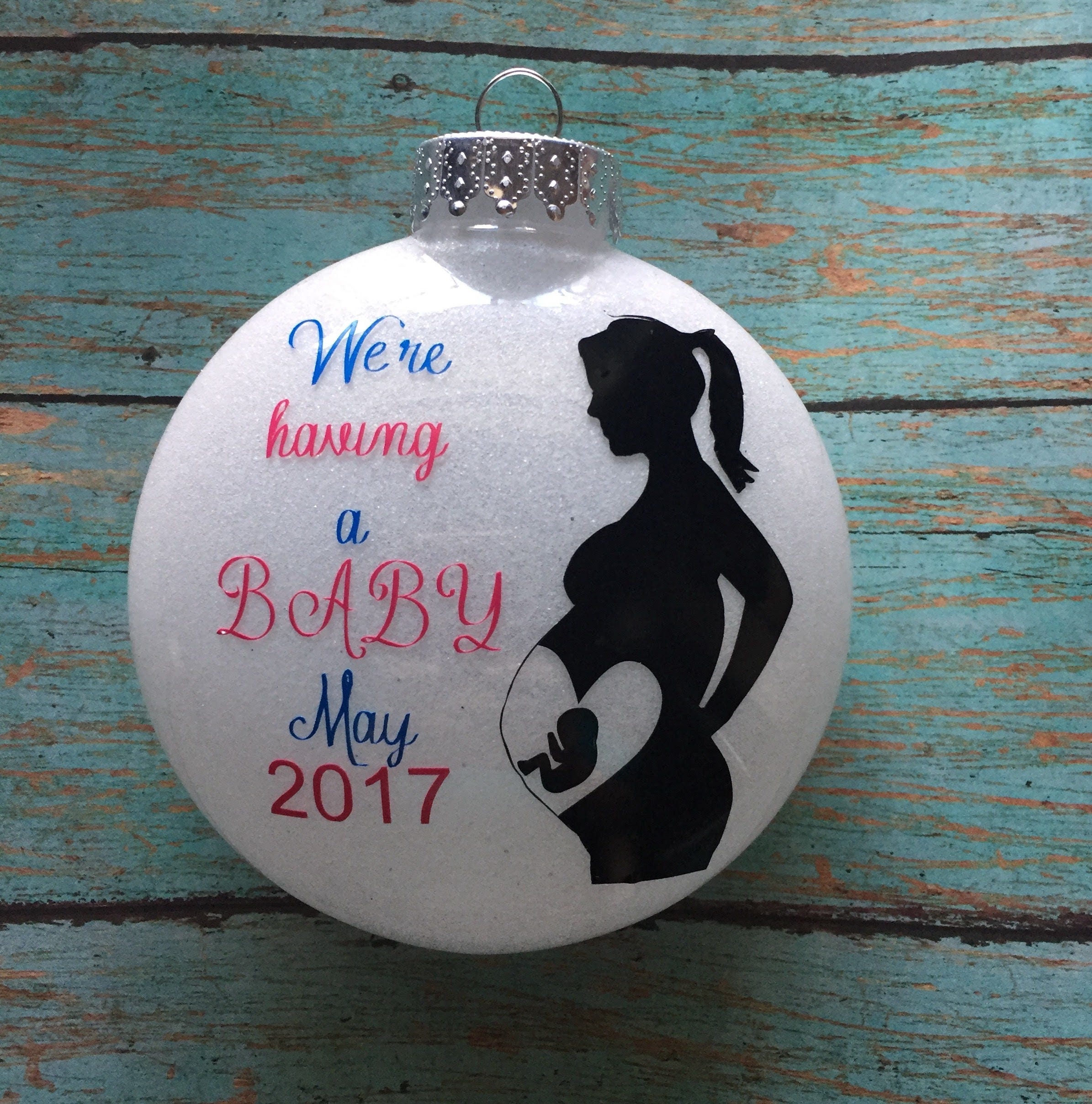 Pregnancy Announcement Ornament. Pregnancy Ornament. Pregnancy