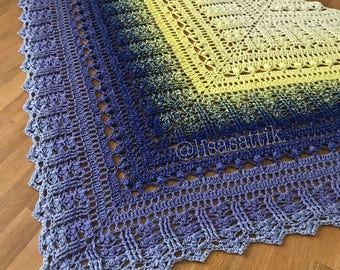 PDF Crochet Shawl Pattern - Custard Cream