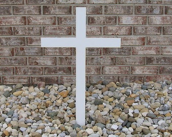 Roadside Memorial Cross - Heavy Duty Steel - 30" Tall x 16" Wide