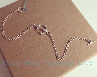 Sterling silver delicate bracelet with ancho