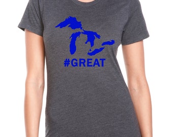 Womens Michigan Great Lakes Shirt. #Great