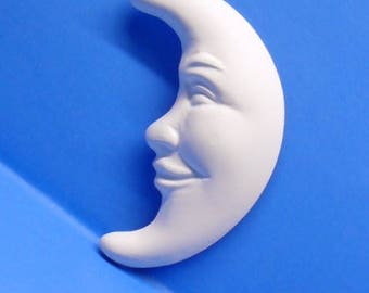 Ready To Paint/DIY/Plaster/ChalkWare/PlasterCraft Flat Back Magnet Crescent Moon #291