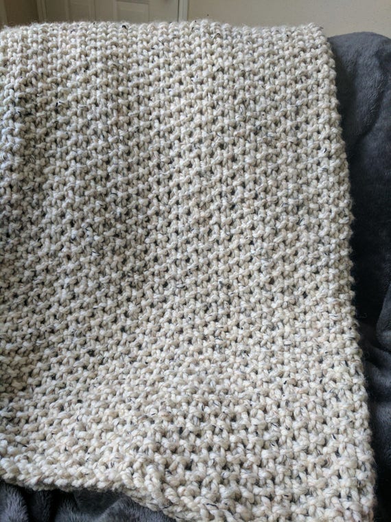 Knitting Pattern Seed Stitch Throw Blanket Pattern Beginner