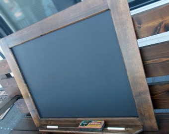 Framed Chalkboard - Kitchen Chalkboard - Large Chalkboard - Wood Chalkboard - Tall Chalkboard - Rustic Chalkboard With Ledge - 24x30