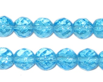 10mm Turquoise Fire Polish Bead, approx. 32 beads