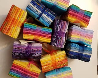 Benartex Bali Batiks Fat Quarters Quilt Fabric Bright Rainbow of Colors Quarter yard Bundles Stash Builder