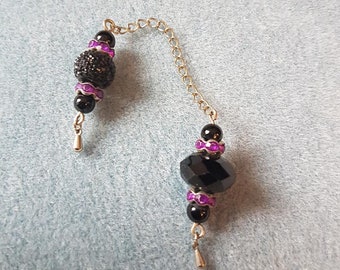 Pendulum with obsidian and cherry quartz gemstone