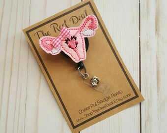 Uterus Badge Reel, Badge Reel, Feltie Badge Reel, Nurse Badge Reel, L&D Nurse, OBGYN Badge Reel, Interchangeable Badge Reel, ID Badge Reel