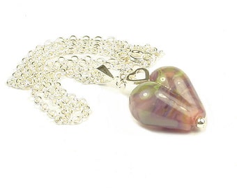 Jessica Sterling Silver & Lampwork Glass Heart Necklace