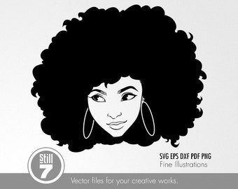 Download Afro lady silhouette | Etsy
