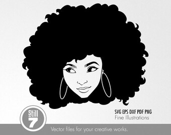 Download Afro lady silhouette | Etsy