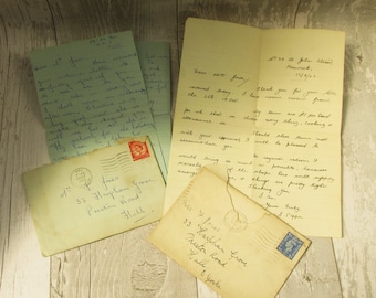 2 Vintage Handwritten Personal Letters ~ 1940s/1950s