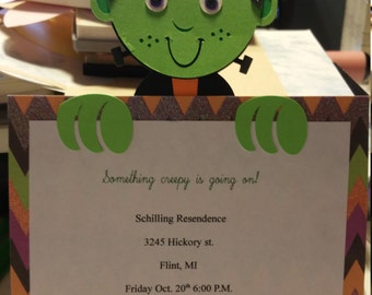 Frankenstein halloween party invitations! Set of 10