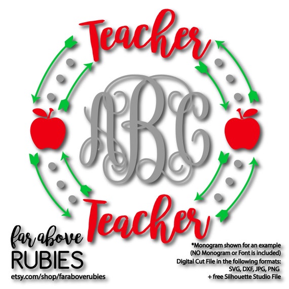 Download Teacher Monogram monogram NOT included Wreath Frame with