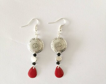 silver plated dangle earrings