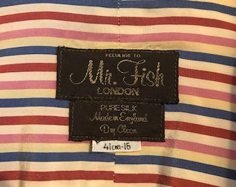 Amazing Mr Fish Carnaby Street Silk Candystriped Mod gents shirt