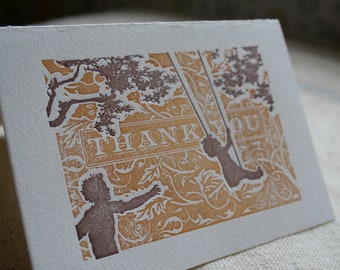 Set of 5 Thank you Letterpress Cards