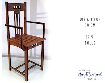 ARMCHAIR for 70 cm 27.5" doll PRE-ORDER diy doll furniture kit dollhouse furniture self assembly laser cut unpainted flatpack seat bjd chair