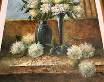 Decorative floral oil painting on canvas