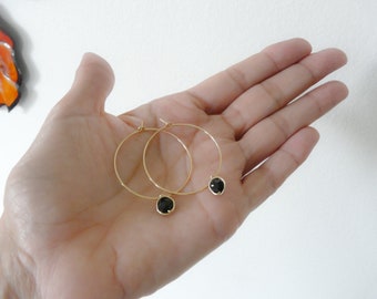 Beaded Gold Filled Hoop Earrings For Women Handmade Jewelry For Her Under 25
