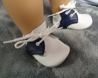 Navy Blue and White Vintage Saddle SHOES Fits 18” American Girl Dolls