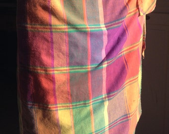 Vintage 1980s Madras Sarong Calvin Klein