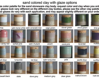 Info: glaze color palette for sand clay urns