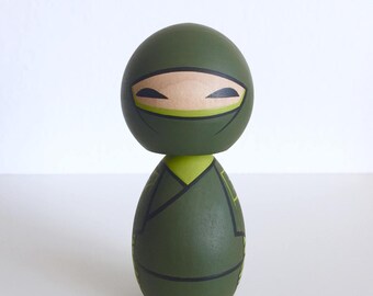 7E Shinobi. Ninja kokeshi doll.