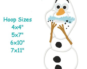 Snowman 0laf eating cake Spring Fever Machine Embroidery Applique Design Pattern 4x4 5x7 6x10 7x11 INSTANT DOWNLOAD