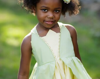 Girls Tiana Twirl Dress, Everyday Princess Tiana Dress inspired by Disney's Princess and the Frog , sizes 2T-8 girls, 10-12