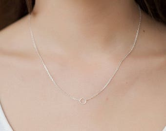 Small circle necklace in Silver - Tinycircle necklace in Silver