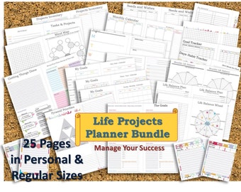Midori Journal tn inserts mtn REGULAR + PERSONAL Project life planner kit organizer template management planning setting goal digger GTD