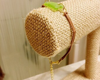 Green Beach Glass Bracelet